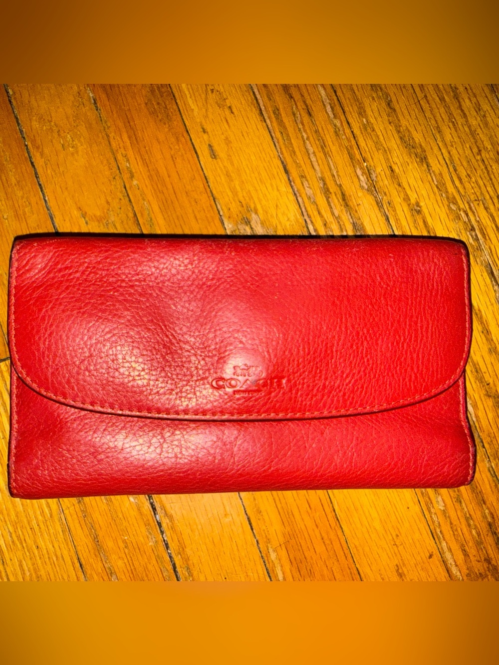 Coach Red Leather Flap Wallet